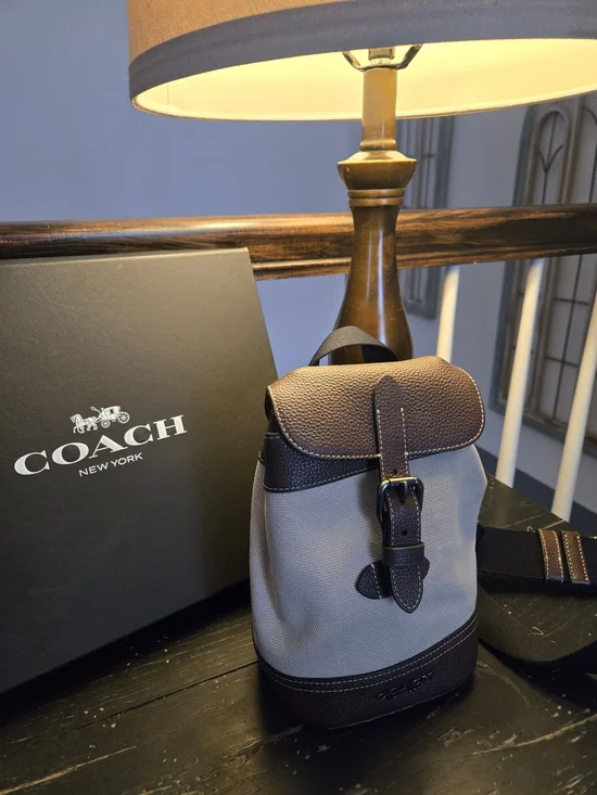 Coach Two-Tone Brown Canvas Backpack - Picture 7 of 7